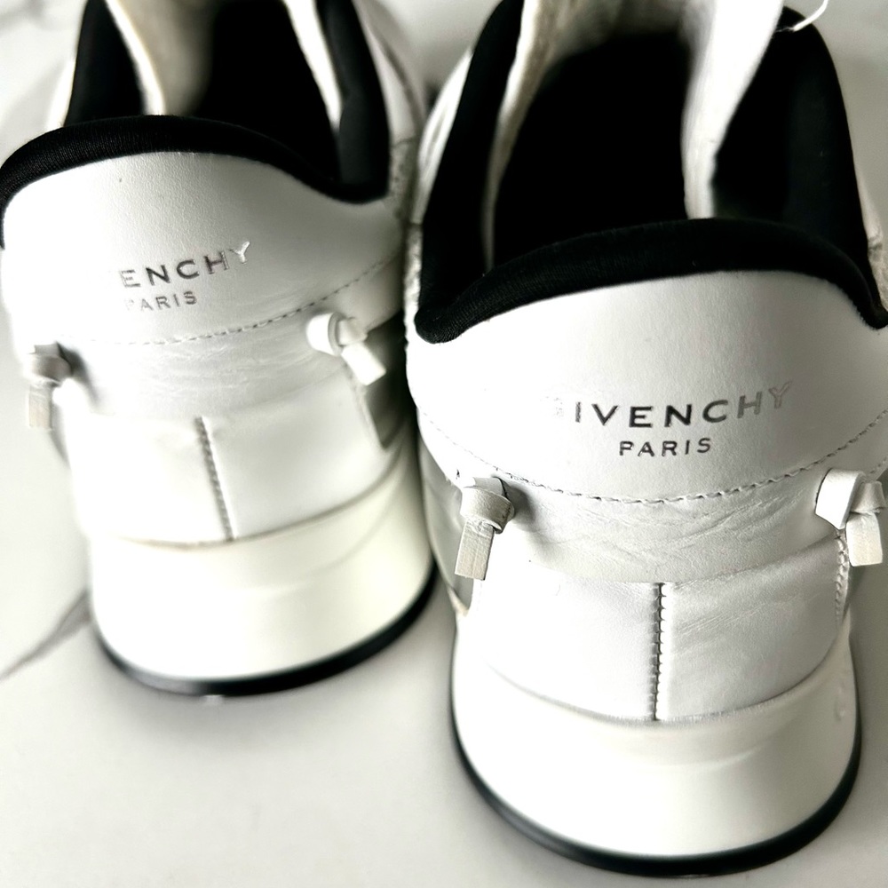White and Black Givenchy Stretch-Mesh Slip On Sneakers - Picture 2 of 16
